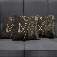 Egypt Crook And Flail Pillow Cover Ancient Mythology Pharaoh Royalty Gold