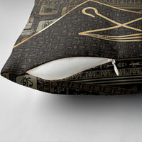 Egypt Crook And Flail Pillow Cover Ancient Mythology Pharaoh Royalty Gold