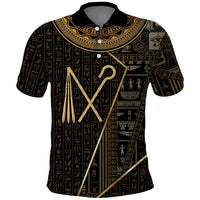 Egypt Crook And Flail Polo Shirt Ancient Mythology Pharaoh Royalty Gold