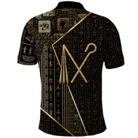 Egypt Crook And Flail Polo Shirt Ancient Mythology Pharaoh Royalty Gold
