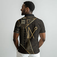 Egypt Crook And Flail Polo Shirt Ancient Mythology Pharaoh Royalty Gold DT05