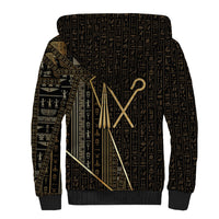 Egypt Crook And Flail Sherpa Hoodie Ancient Mythology Pharaoh Royalty Gold