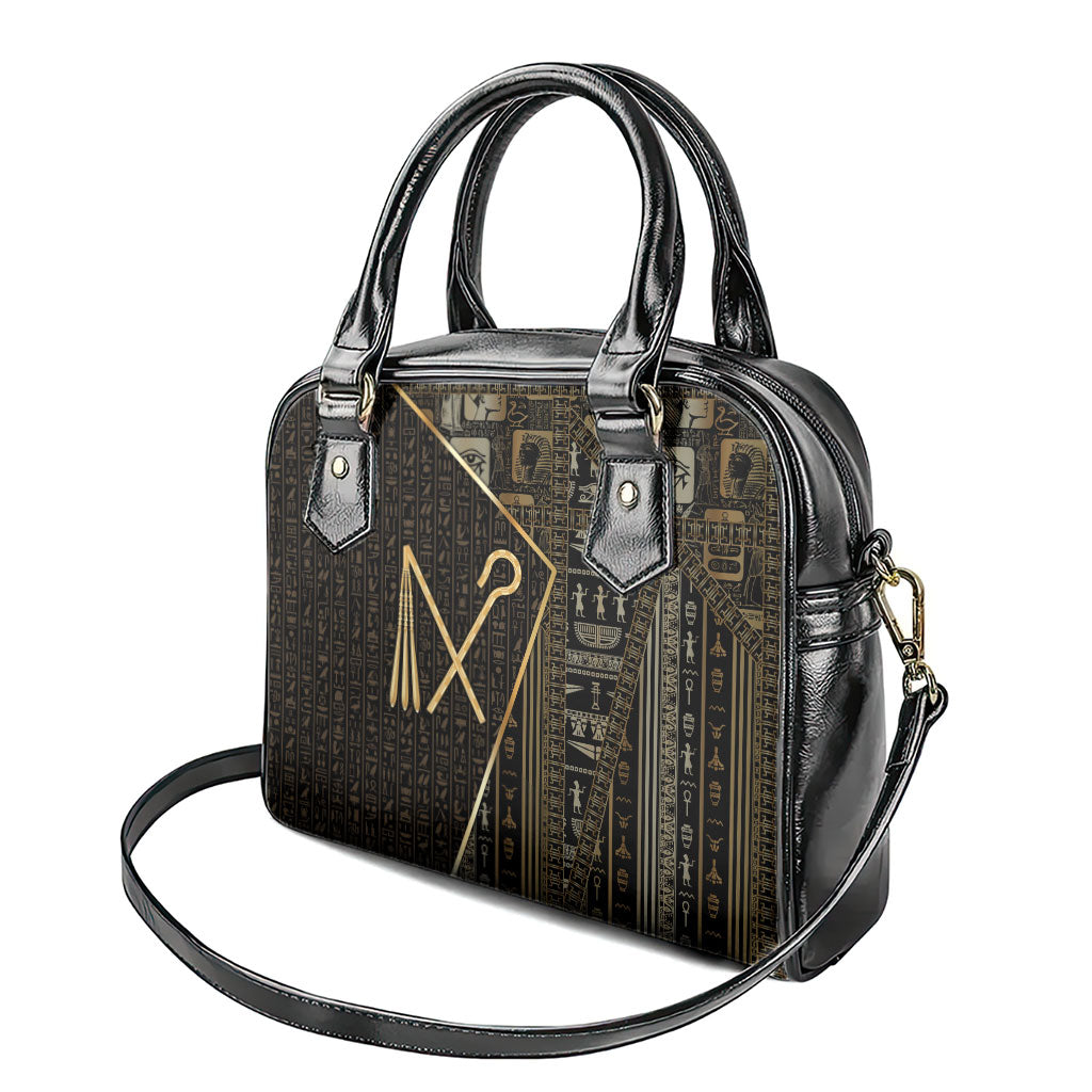 Egypt Crook And Flail Shoulder Handbag Ancient Mythology Pharaoh Royalty Gold