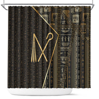 Egypt Crook And Flail Shower Curtain Ancient Mythology Pharaoh Royalty Gold