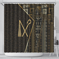 Egypt Crook And Flail Shower Curtain Ancient Mythology Pharaoh Royalty Gold