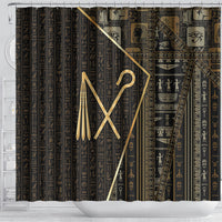 Egypt Crook And Flail Shower Curtain Ancient Mythology Pharaoh Royalty Gold