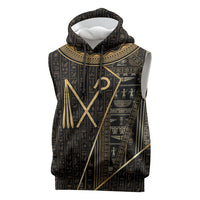 Egypt Crook And Flail Sleeveless Hoodie Ancient Mythology Pharaoh Royalty Gold