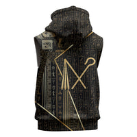 Egypt Crook And Flail Sleeveless Zip Hoodie Ancient Mythology Pharaoh Royalty Gold