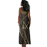 Egypt Crook And Flail Tank Maxi Dress Ancient Mythology Pharaoh Royalty Gold