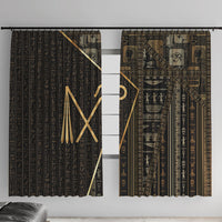 Egypt Crook And Flail Window Curtain Ancient Mythology Pharaoh Royalty Gold