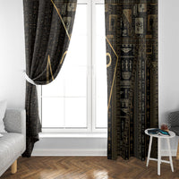 Egypt Crook And Flail Window Curtain Ancient Mythology Pharaoh Royalty Gold