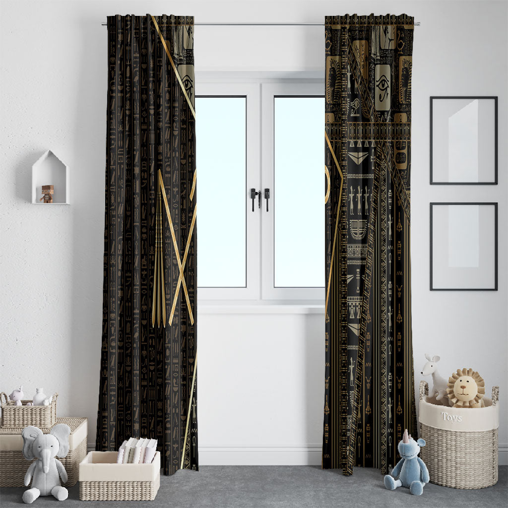 Egypt Crook And Flail Window Curtain Ancient Mythology Pharaoh Royalty Gold