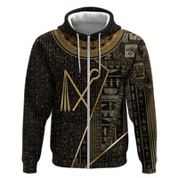 Egypt Crook And Flail Zip Hoodie Ancient Mythology Pharaoh Royalty Gold