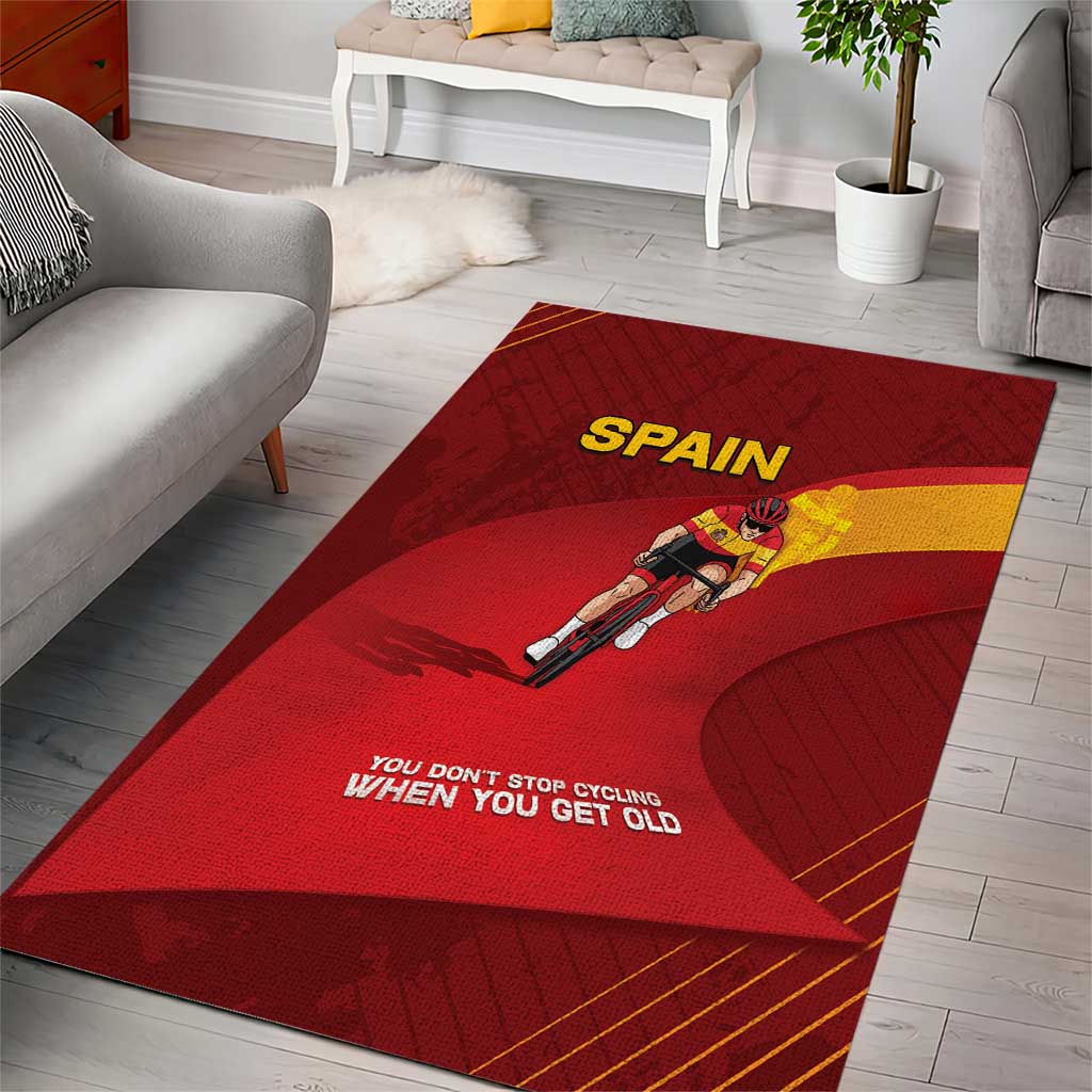 Spain Cycling Area Rug You Don't Stop Cycling When You Get Old - Wonder Print Shop