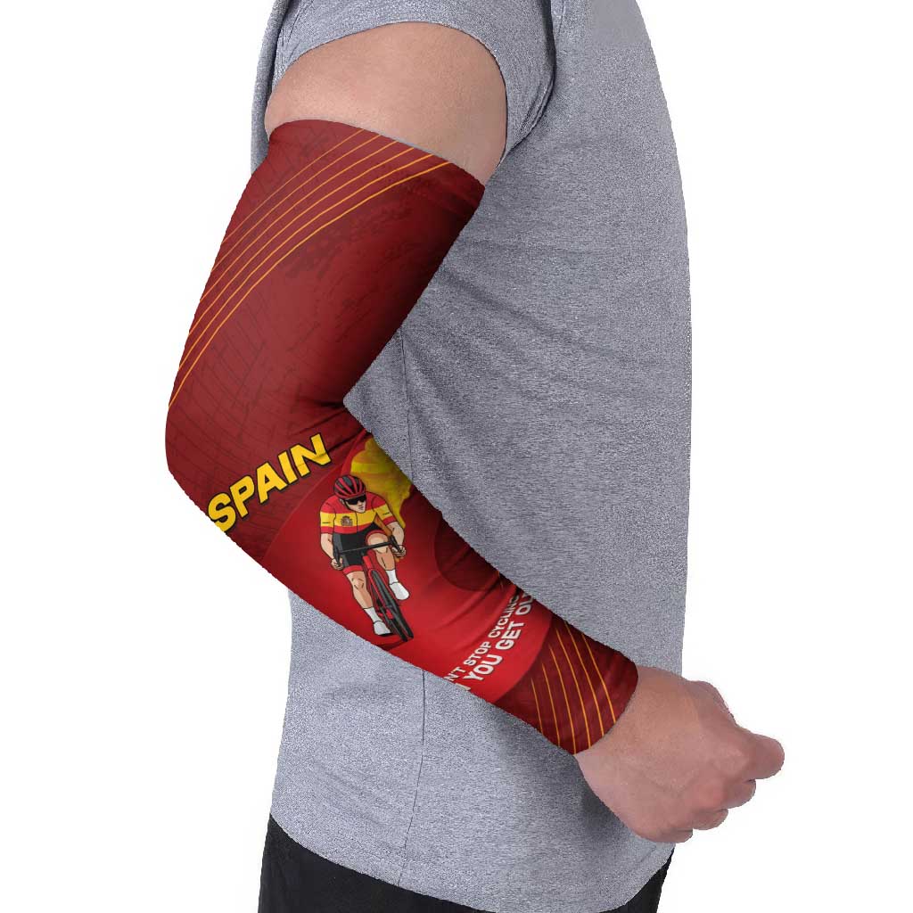 Personalized Spain Cycling Arm Sleeves You Don't Stop Cycling When You Get Old - Wonder Print Shop