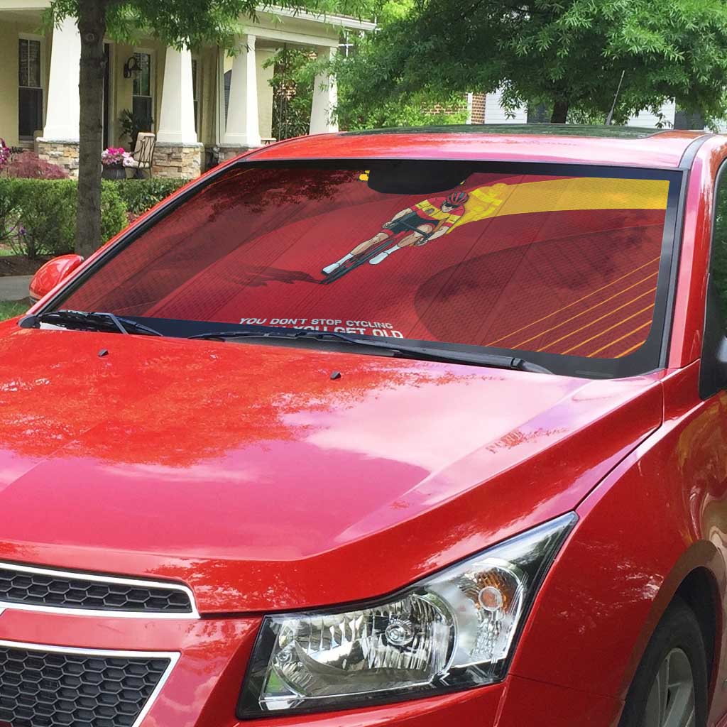 Spain Cycling Auto Sun Shade You Don't Stop Cycling When You Get Old - Wonder Print Shop