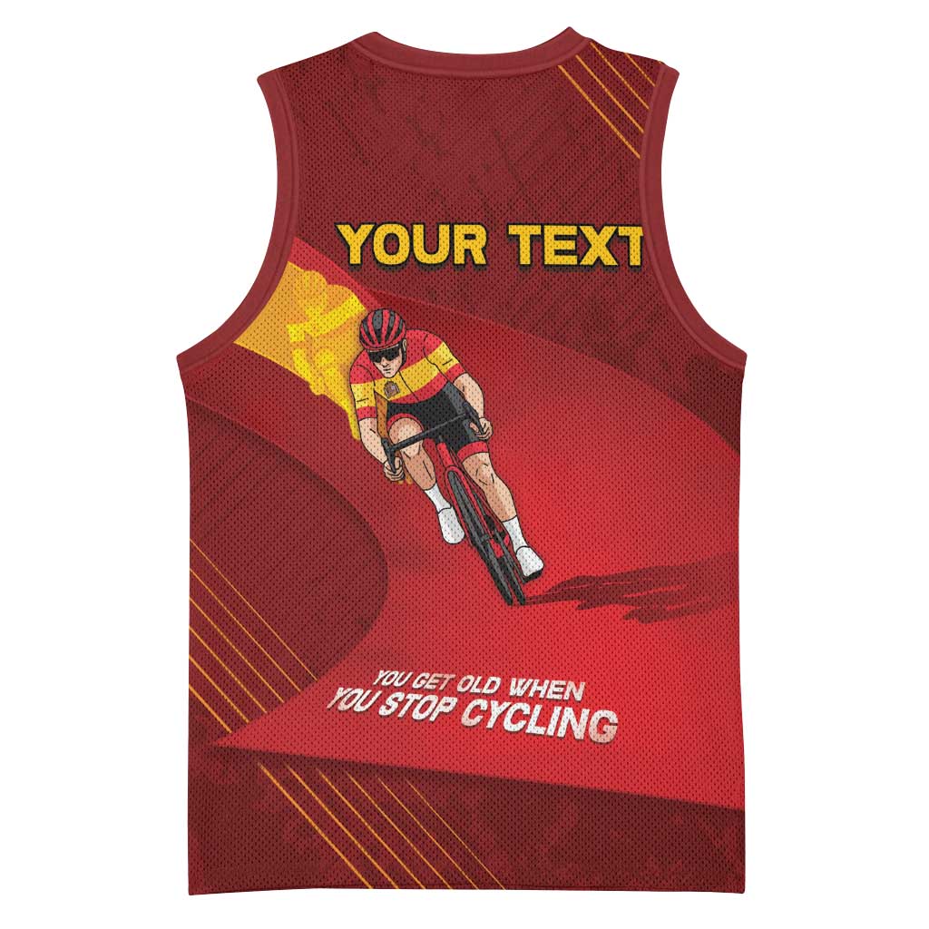 Personalized Spain Cycling Basketball Jersey You Don't Stop Cycling When You Get Old - Wonder Print Shop