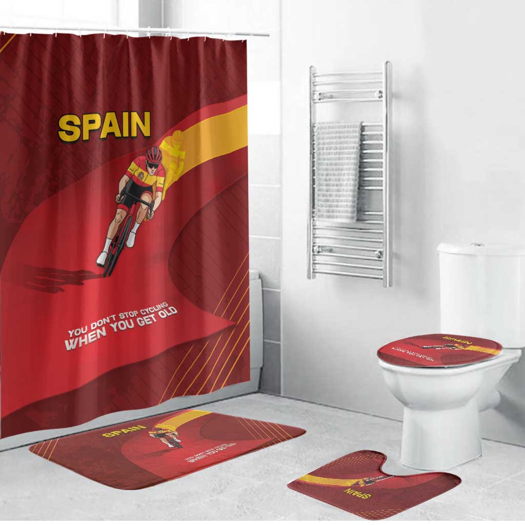 Spain Cycling Bathroom Set You Don't Stop Cycling When You Get Old - Wonder Print Shop