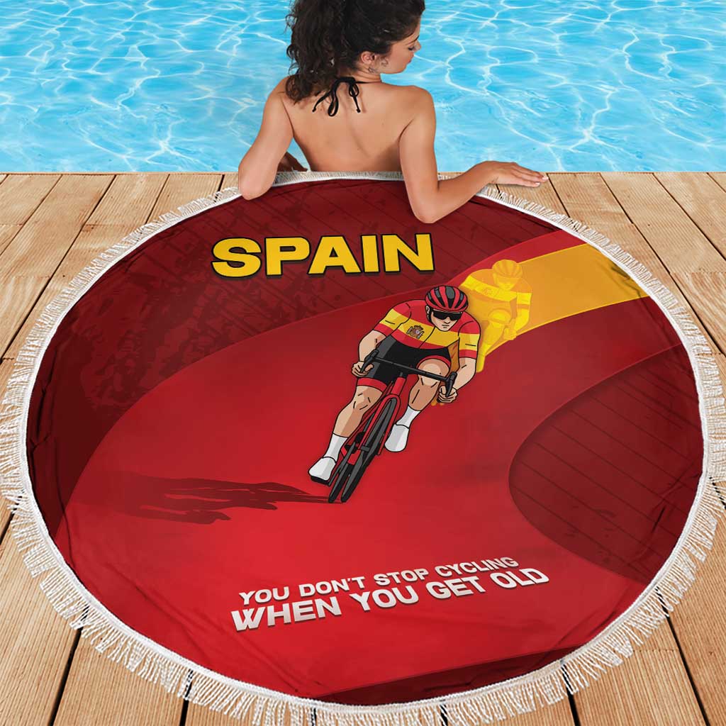Spain Cycling Beach Blanket You Don't Stop Cycling When You Get Old - Wonder Print Shop