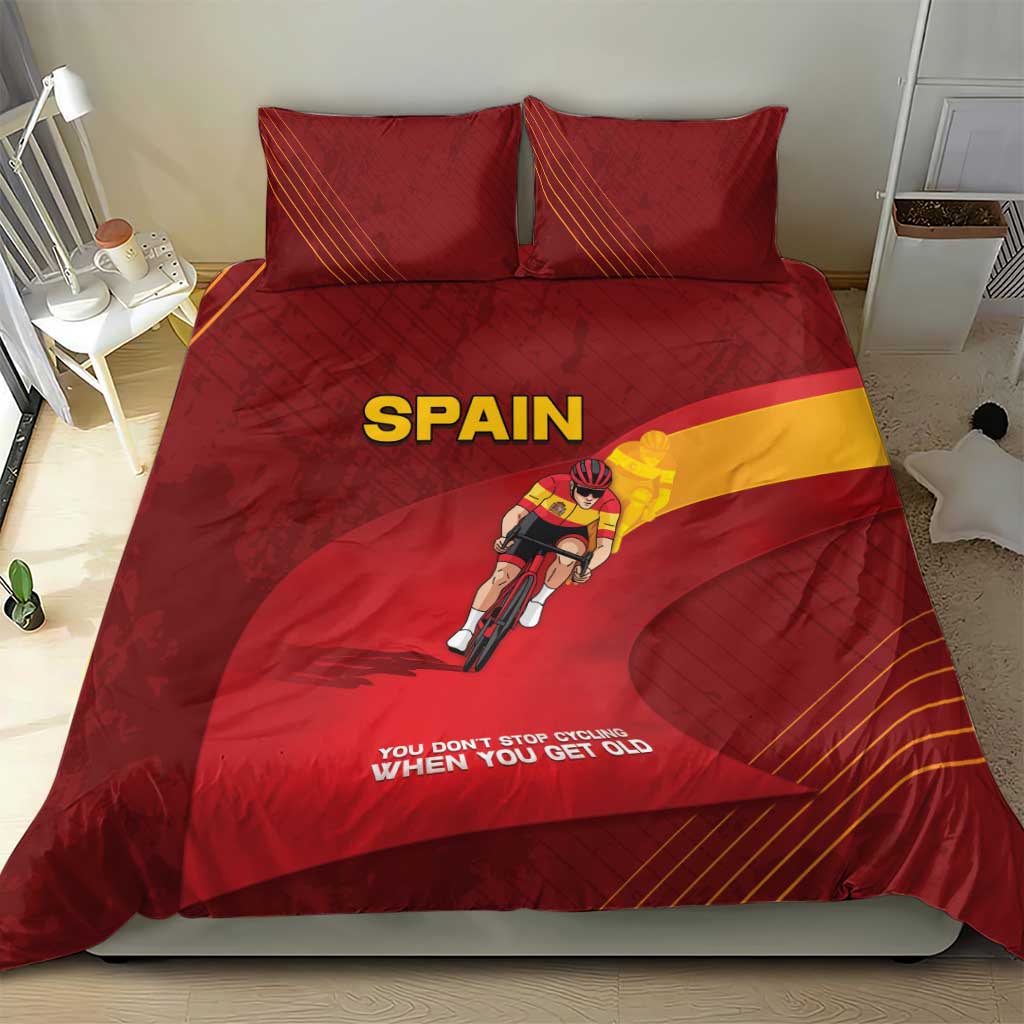 Spain Cycling Bedding Set You Don't Stop Cycling When You Get Old - Wonder Print Shop