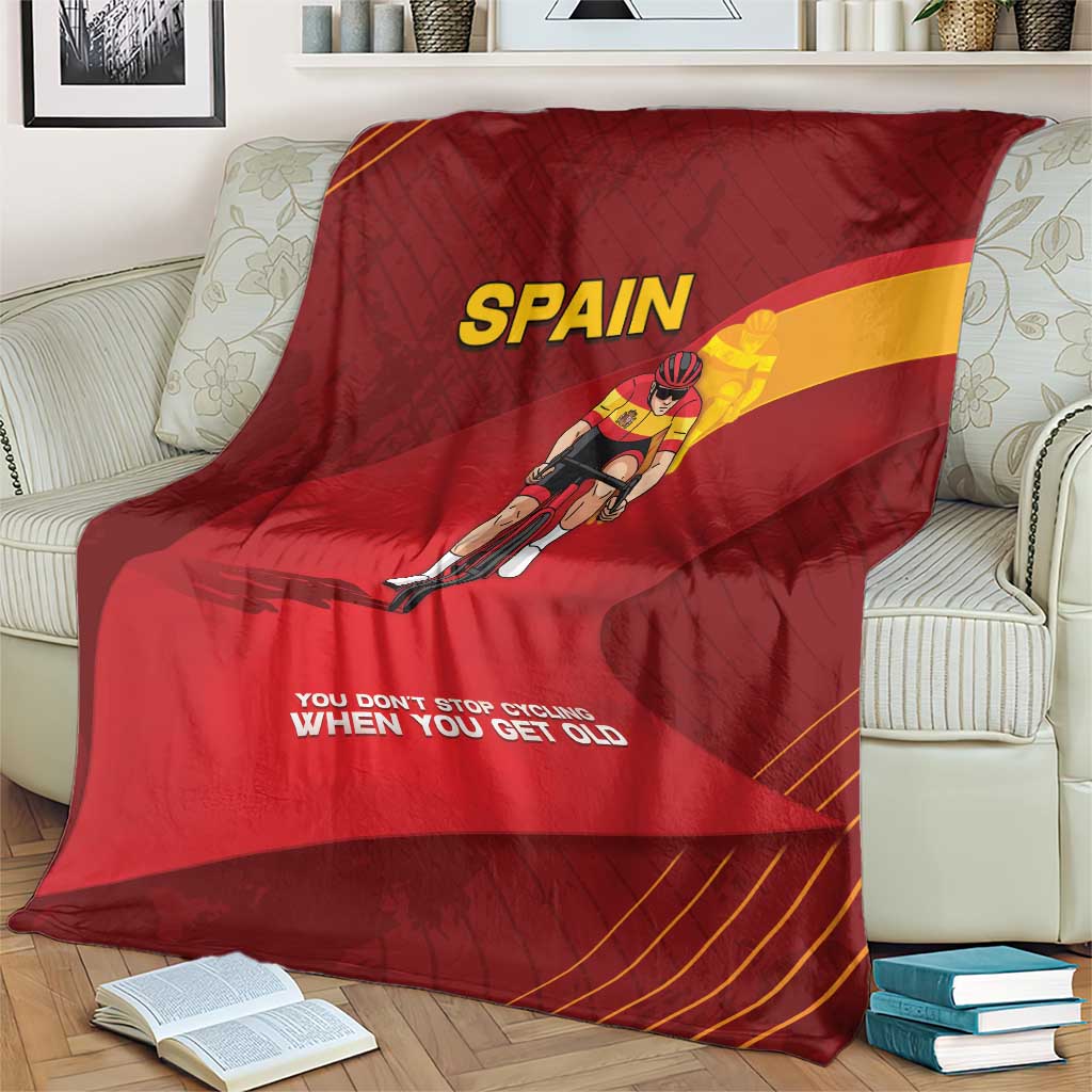 Spain Cycling Blanket You Don't Stop Cycling When You Get Old - Wonder Print Shop