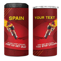 Personalized Spain Cycling 4 in 1 Can Cooler Tumbler You Don't Stop Cycling When You Get Old - Wonder Print Shop