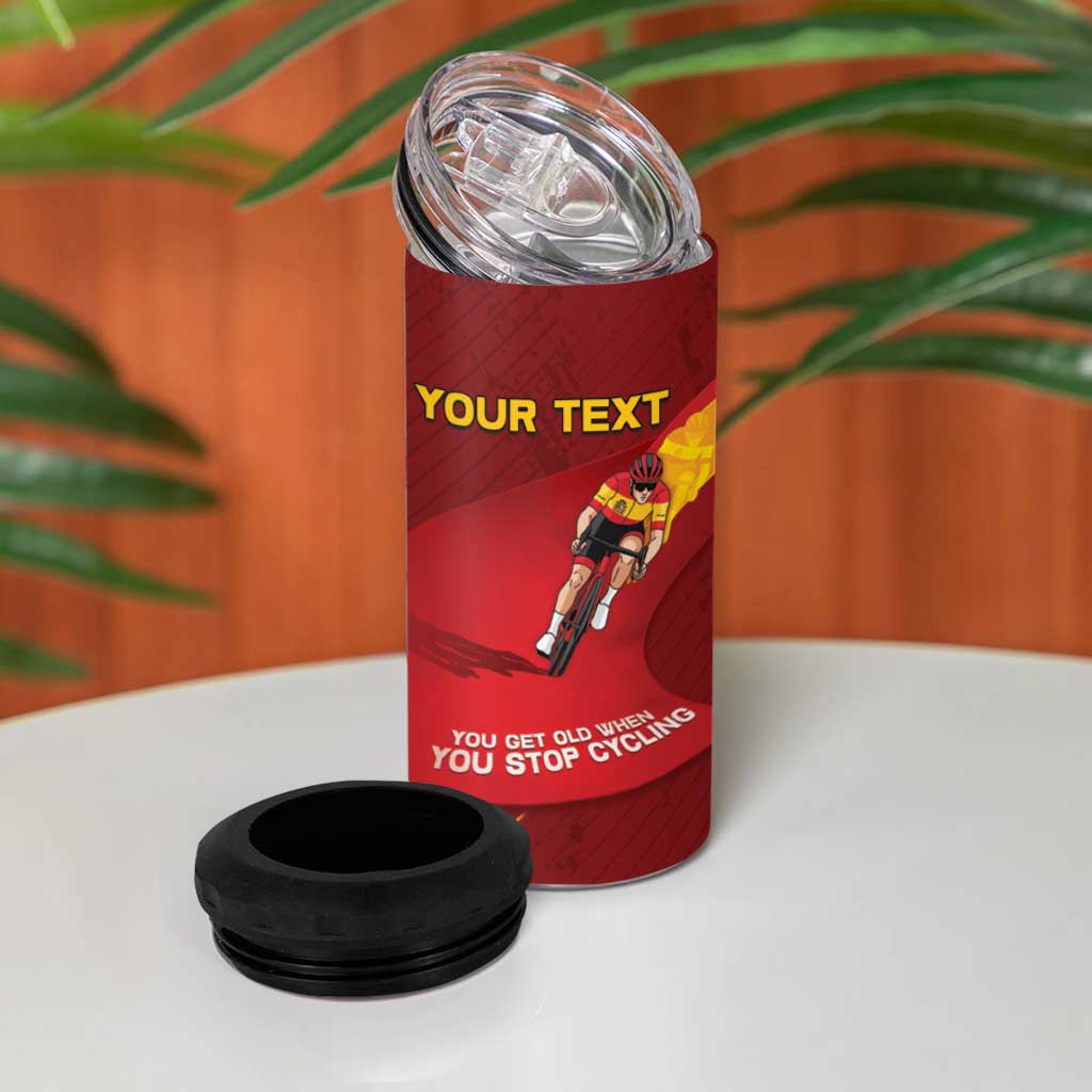 Personalized Spain Cycling 4 in 1 Can Cooler Tumbler You Don't Stop Cycling When You Get Old - Wonder Print Shop