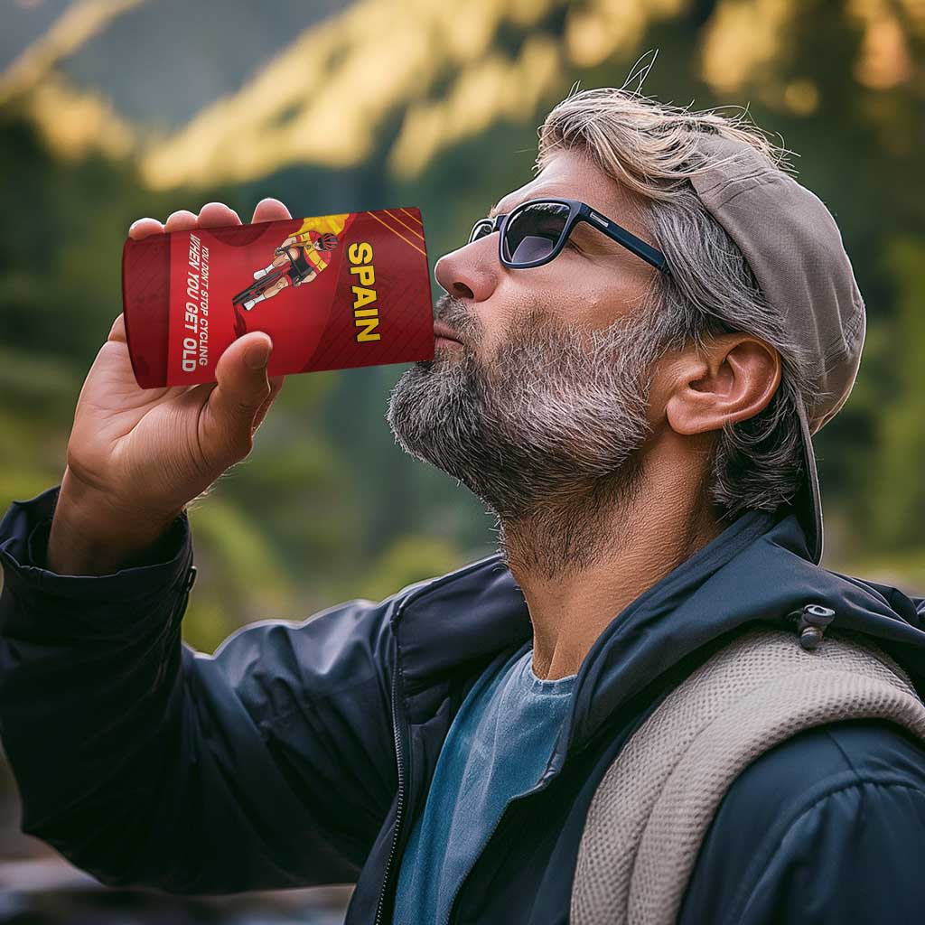 Personalized Spain Cycling 4 in 1 Can Cooler Tumbler You Don't Stop Cycling When You Get Old - Wonder Print Shop