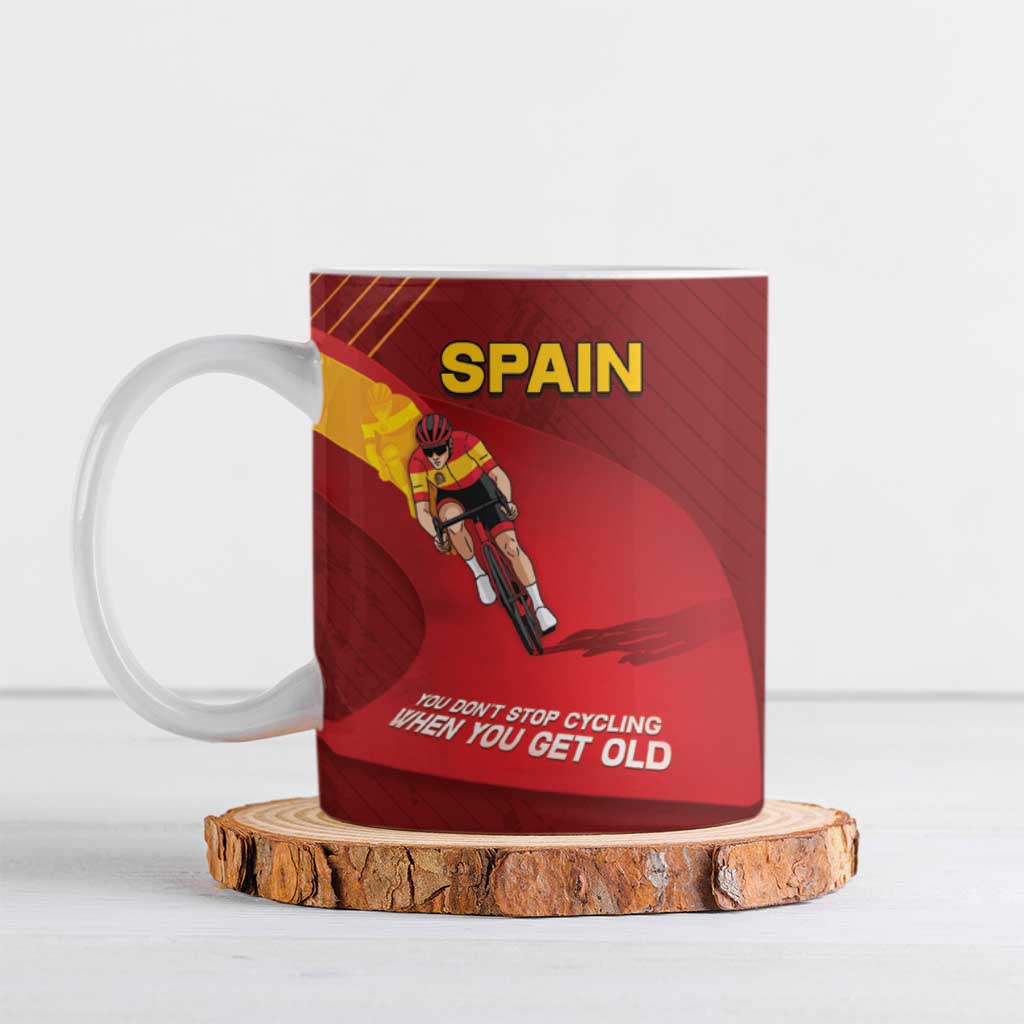 Spain Cycling Ceramic Mug You Don't Stop Cycling When You Get Old - Wonder Print Shop