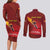 Personalized Spain Cycling Couples Matching Long Sleeve Bodycon Dress and Long Sleeve Button Shirt You Don't Stop Cycling When You Get Old - Wonder Print Shop