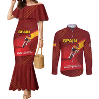 Personalized Spain Cycling Couples Matching Mermaid Dress and Long Sleeve Button Shirt You Don't Stop Cycling When You Get Old - Wonder Print Shop