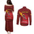 Personalized Spain Cycling Couples Matching Puletasi and Long Sleeve Button Shirt You Don't Stop Cycling When You Get Old - Wonder Print Shop