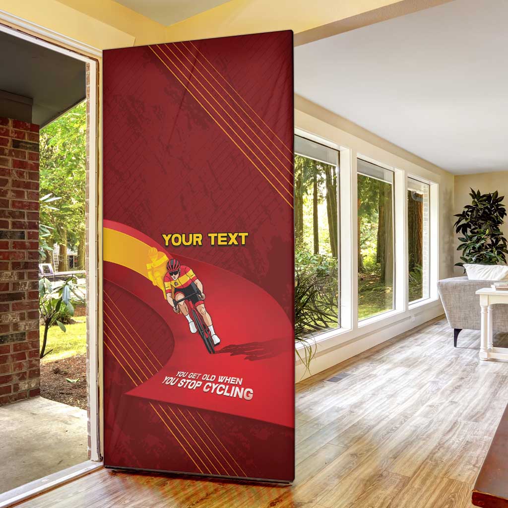 Personalized Spain Cycling Door Cover You Don't Stop Cycling When You Get Old - Wonder Print Shop