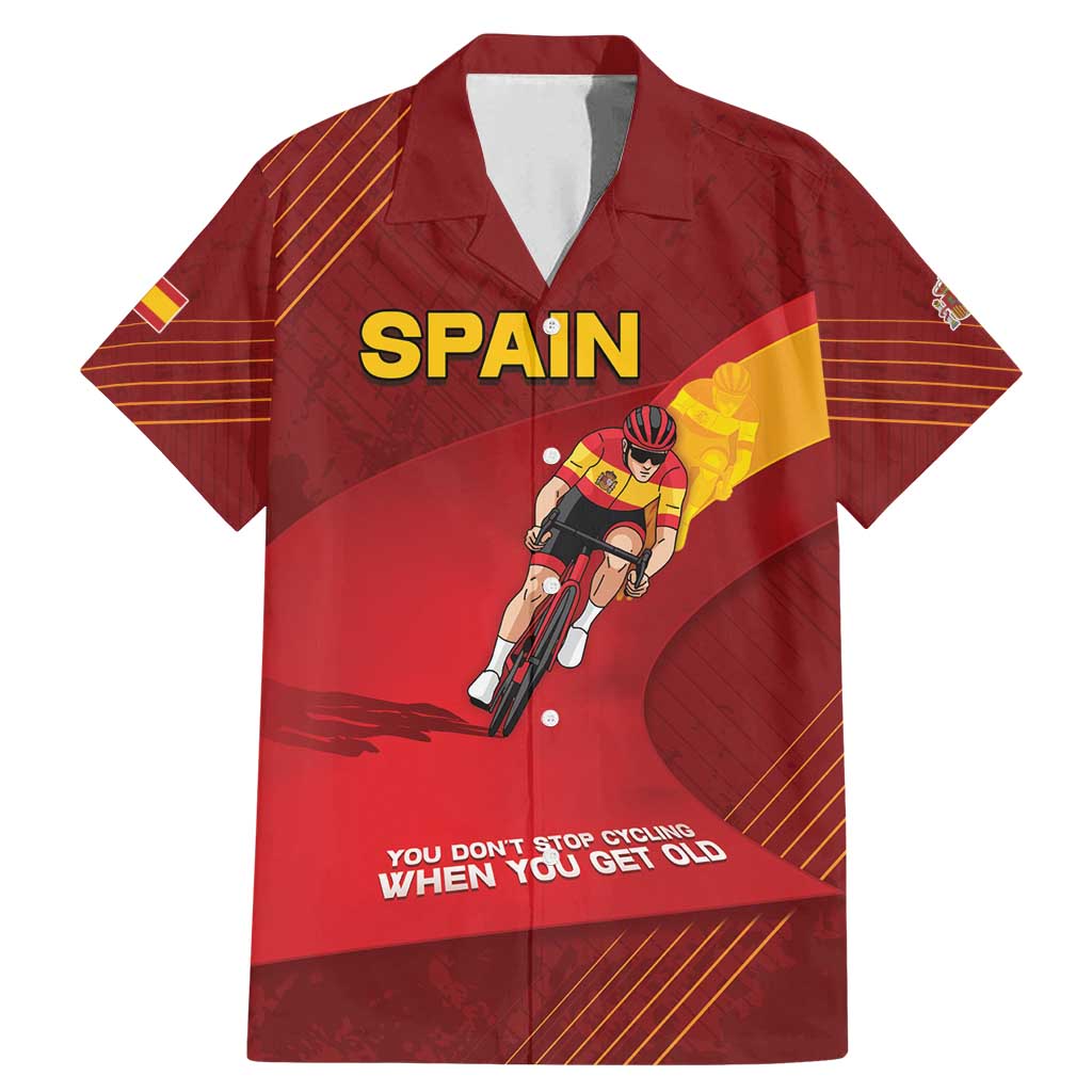 Personalized Spain Cycling Family Matching Mermaid Dress and Hawaiian Shirt You Don't Stop Cycling When You Get Old - Wonder Print Shop