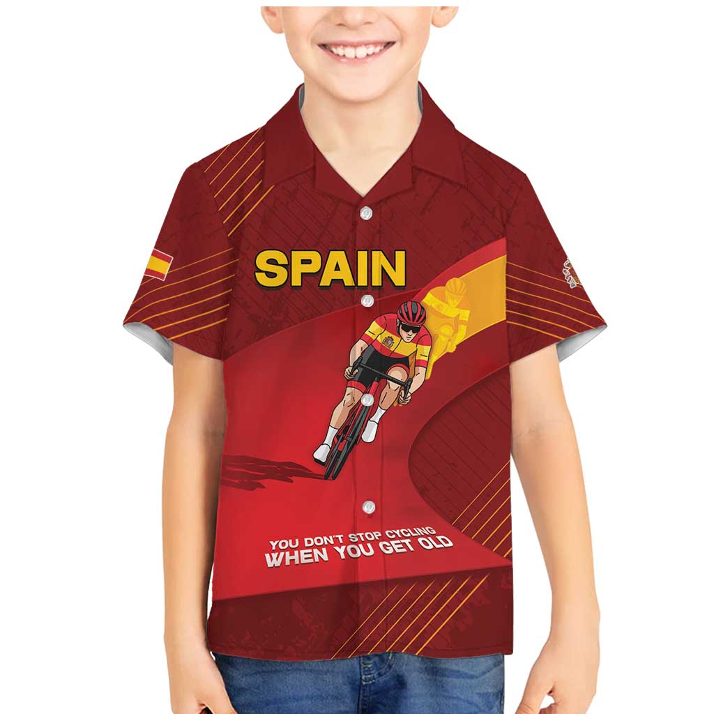 Personalized Spain Cycling Family Matching Mermaid Dress and Hawaiian Shirt You Don't Stop Cycling When You Get Old - Wonder Print Shop
