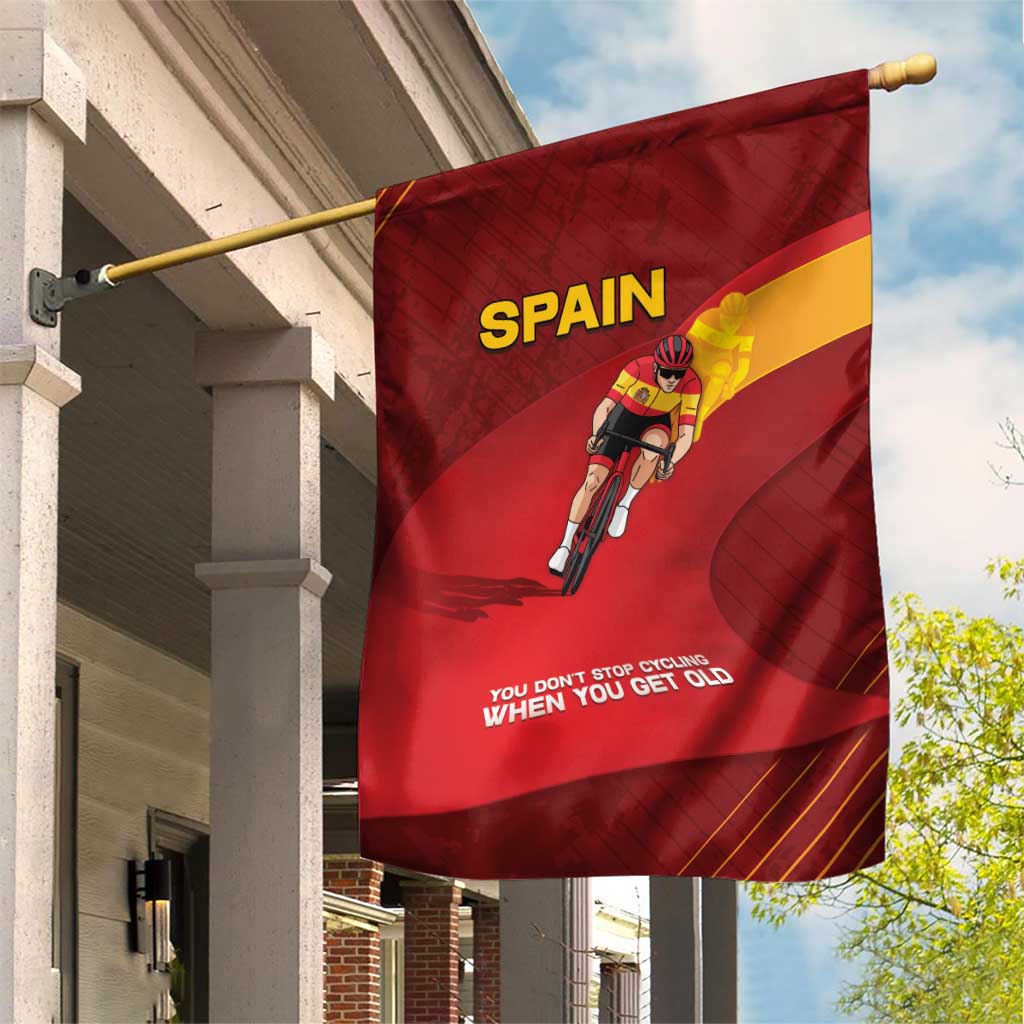 Spain Cycling Garden Flag You Don't Stop Cycling When You Get Old - Wonder Print Shop