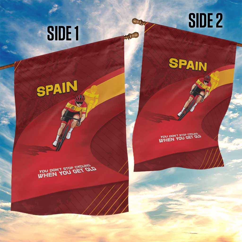 Spain Cycling Garden Flag You Don't Stop Cycling When You Get Old - Wonder Print Shop