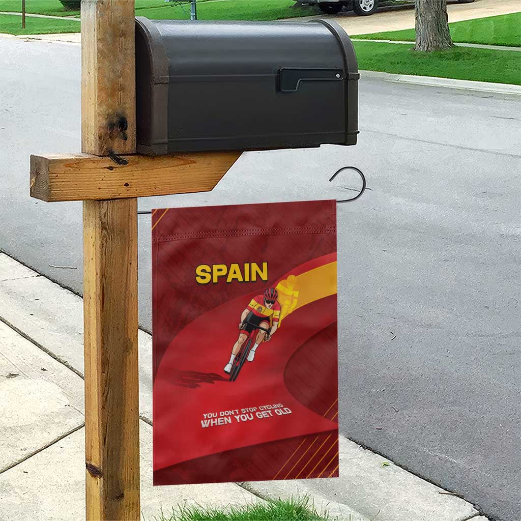Spain Cycling Garden Flag You Don't Stop Cycling When You Get Old - Wonder Print Shop