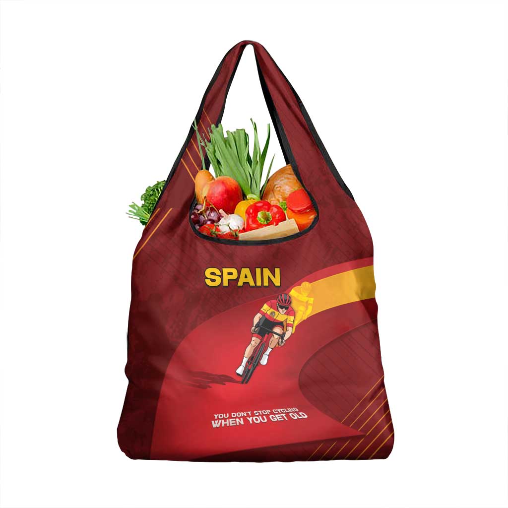 Spain Cycling Grocery Bag You Don't Stop Cycling When You Get Old - Wonder Print Shop