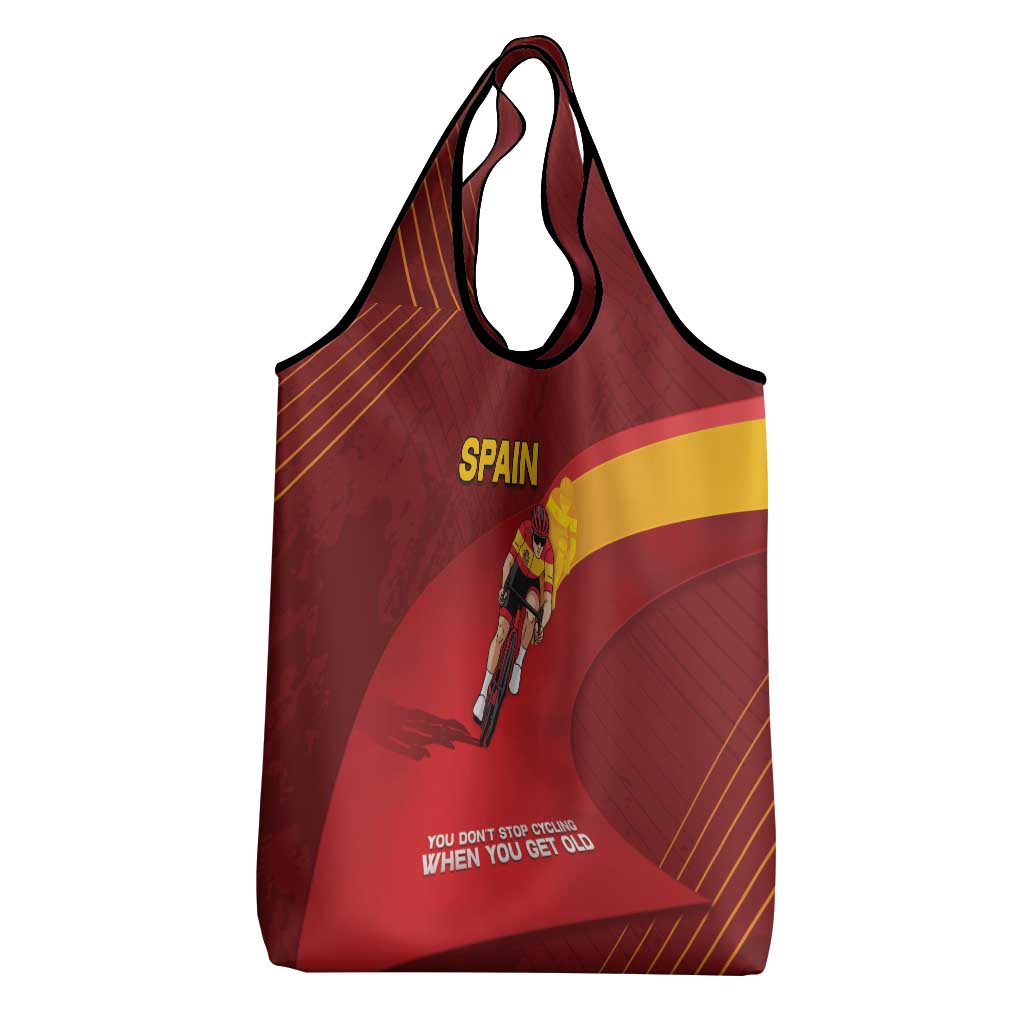 Spain Cycling Grocery Bag You Don't Stop Cycling When You Get Old - Wonder Print Shop