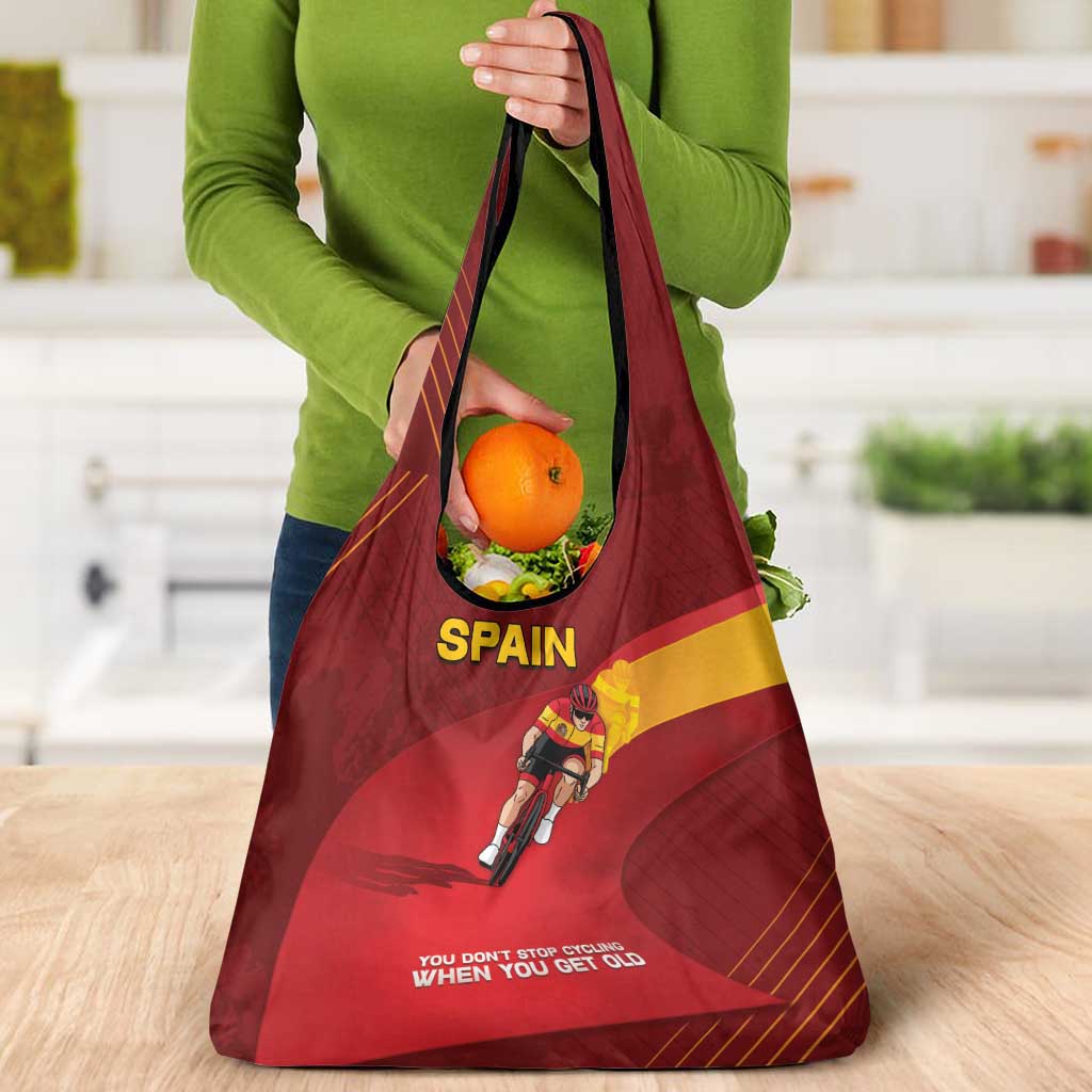 Spain Cycling Grocery Bag You Don't Stop Cycling When You Get Old - Wonder Print Shop