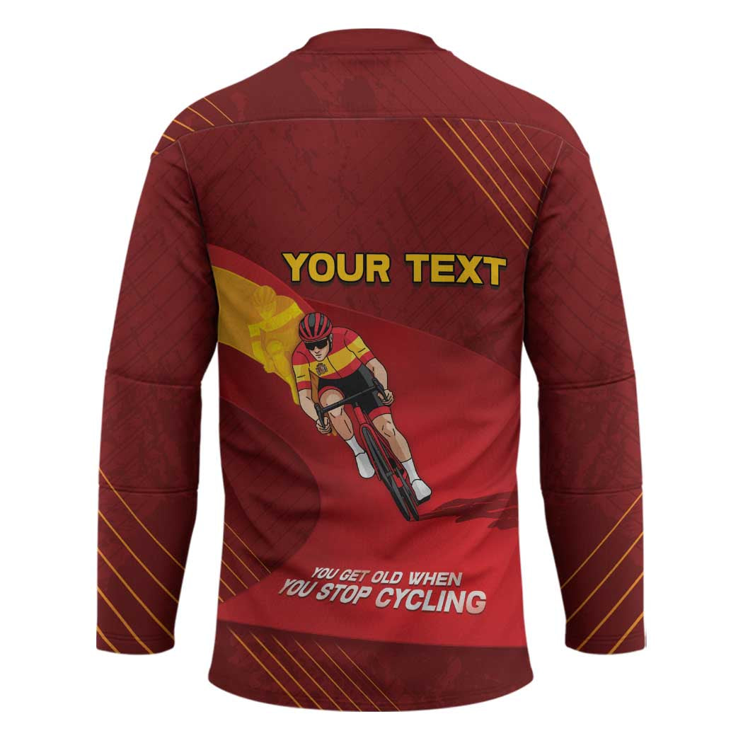 Personalized Spain Cycling Hockey Jersey You Don't Stop Cycling When You Get Old - Wonder Print Shop