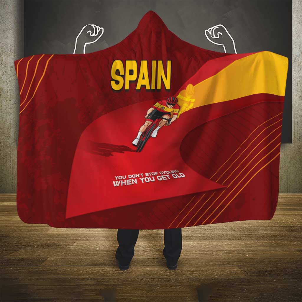 Spain Cycling Hooded Blanket You Don't Stop Cycling When You Get Old - Wonder Print Shop