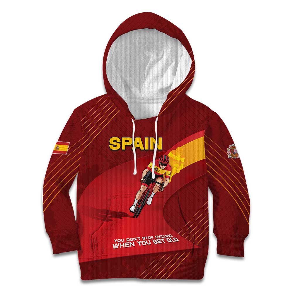 Personalized Spain Cycling Kid Hoodie You Don't Stop Cycling When You Get Old - Wonder Print Shop