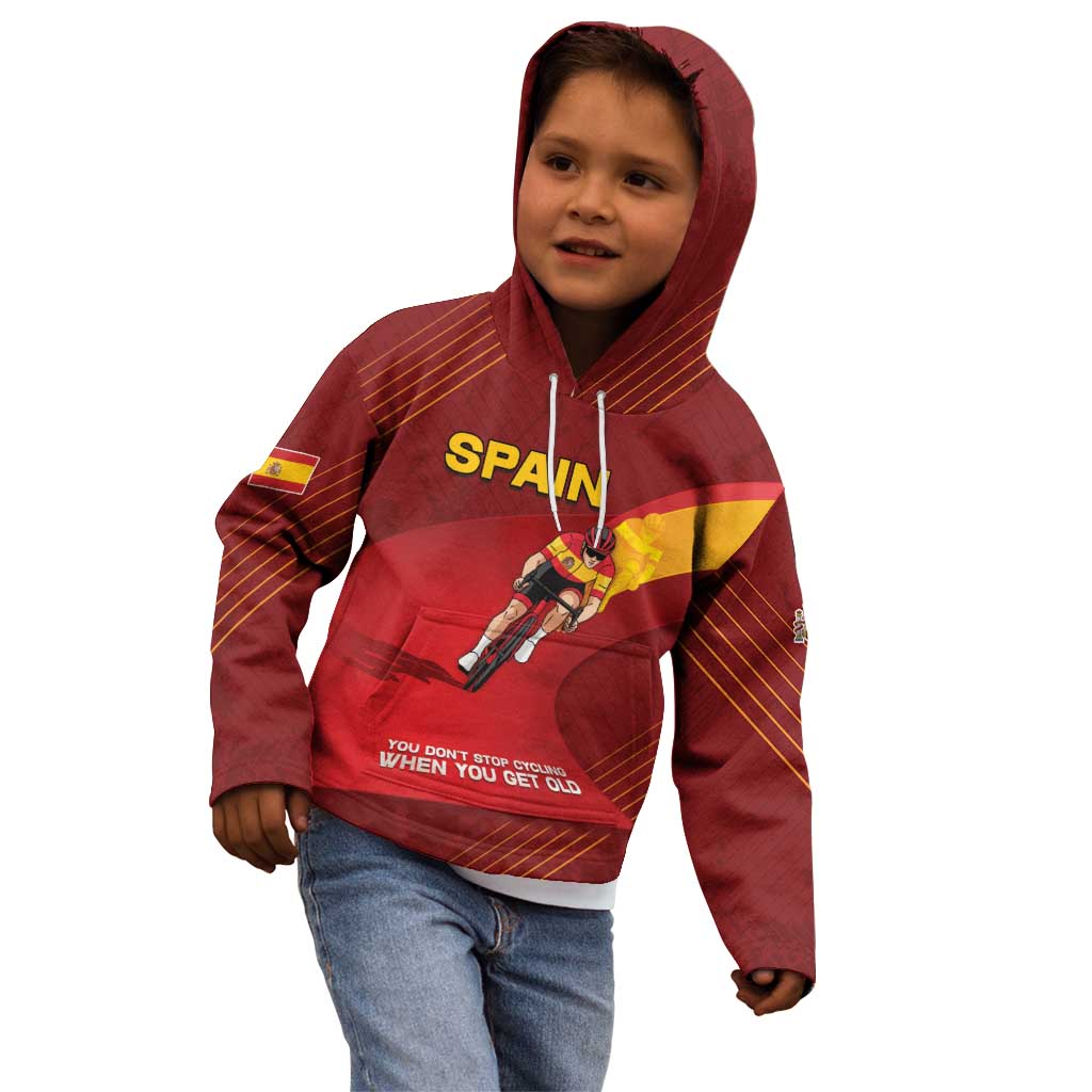 Personalized Spain Cycling Kid Hoodie You Don't Stop Cycling When You Get Old - Wonder Print Shop