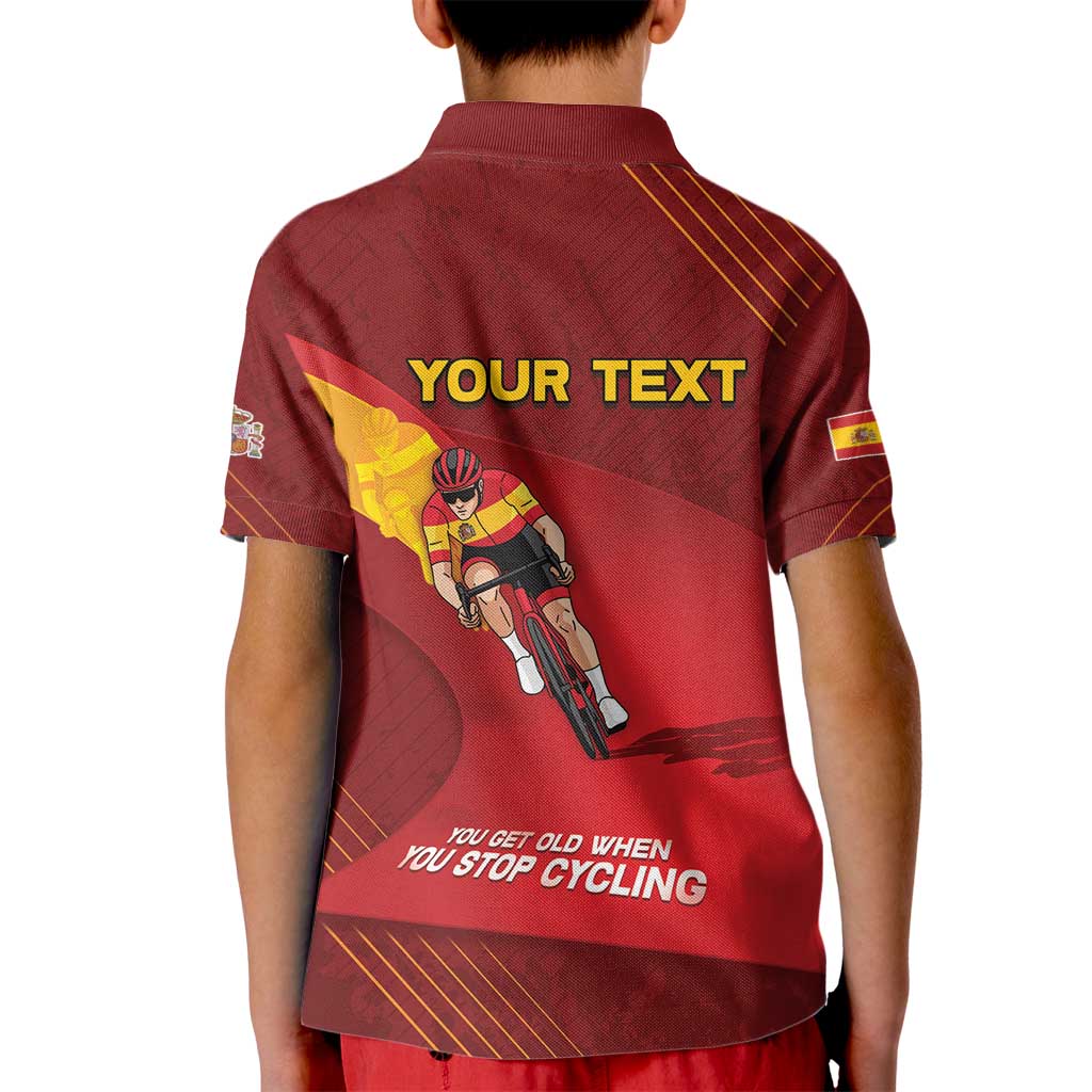 Personalized Spain Cycling Kid Polo Shirt You Don't Stop Cycling When You Get Old - Wonder Print Shop