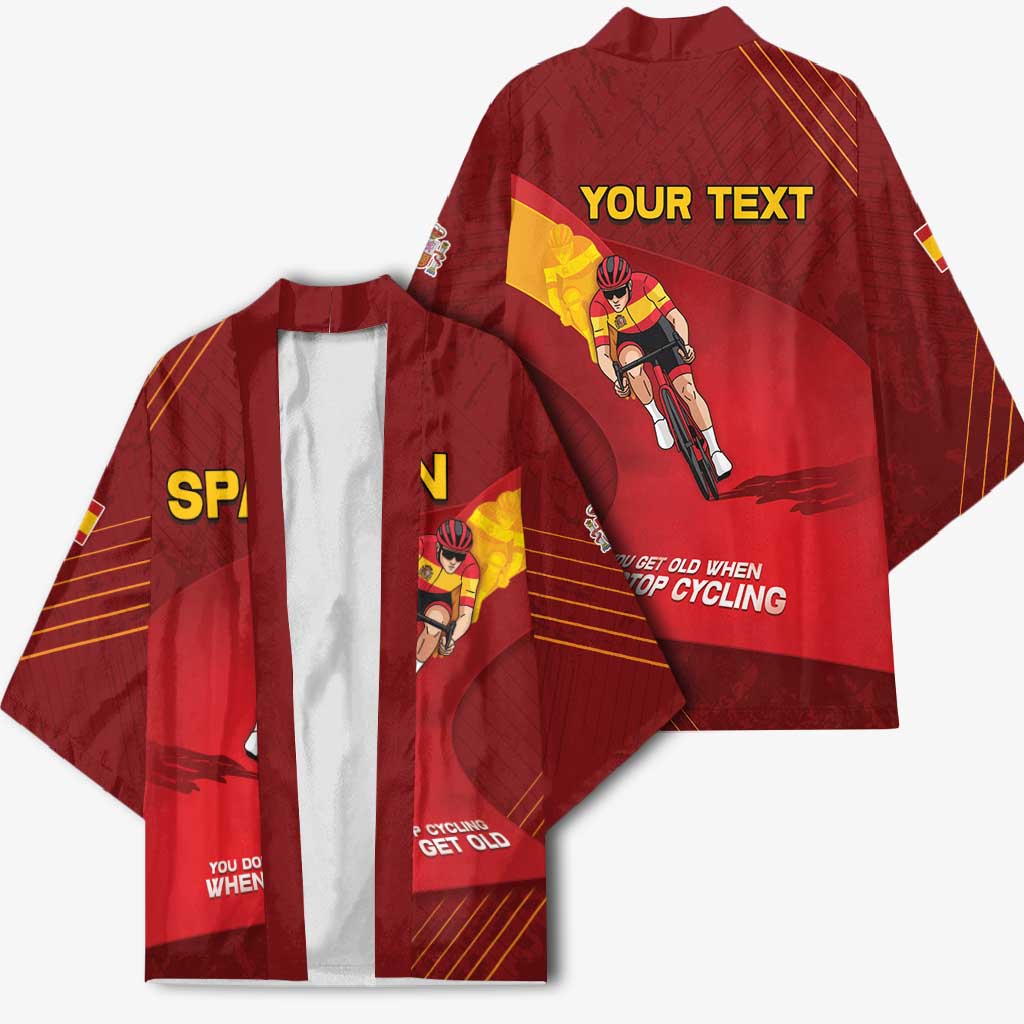Personalized Spain Cycling Kimono You Don't Stop Cycling When You Get Old - Wonder Print Shop