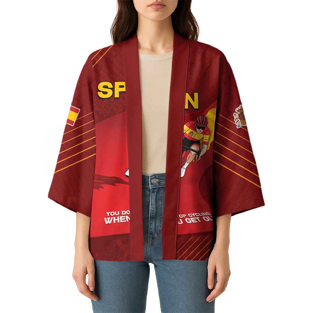 Personalized Spain Cycling Kimono You Don't Stop Cycling When You Get Old - Wonder Print Shop