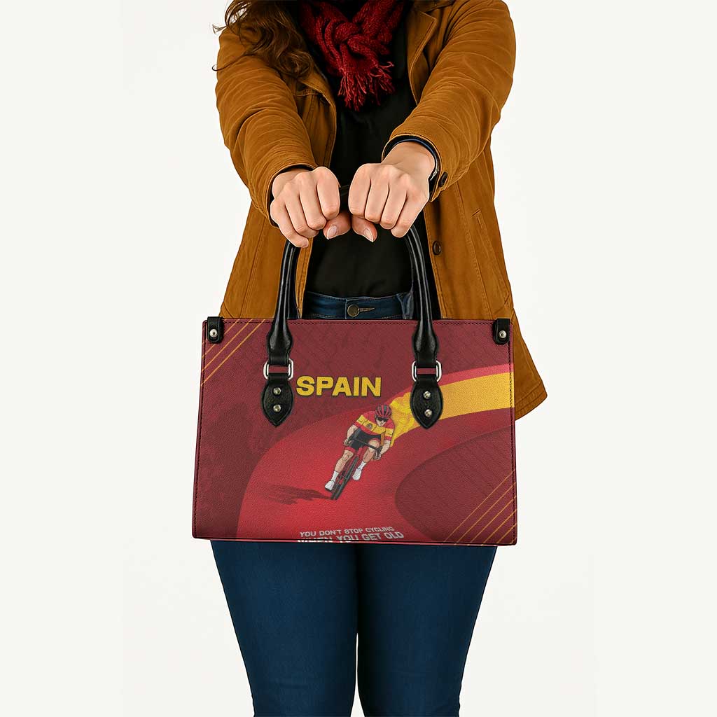 Spain Cycling Leather Bag You Don't Stop Cycling When You Get Old - Wonder Print Shop