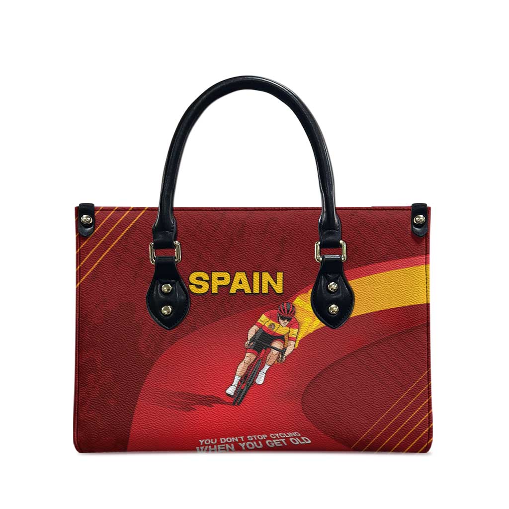 Spain Cycling Leather Bag You Don't Stop Cycling When You Get Old - Wonder Print Shop
